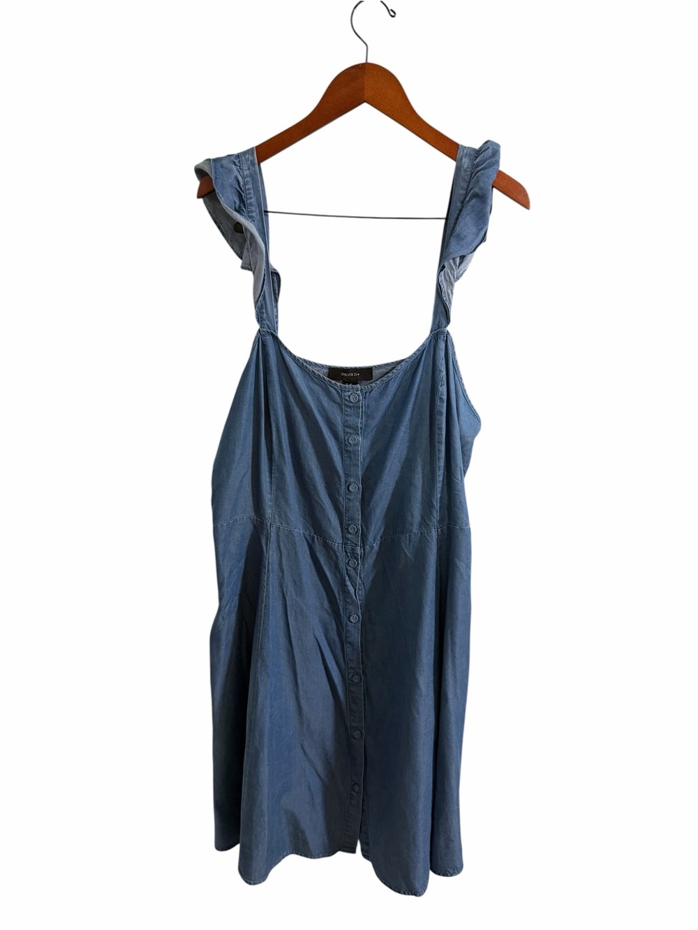 Forever 21 Denim-Blue Button-Front Mini Dress - Picture 2 of 7